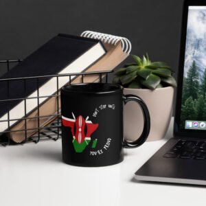 Black Glossy Kenya Flag Mug