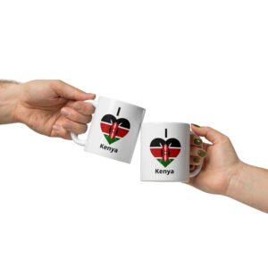 White glossy Kenya Flag mug