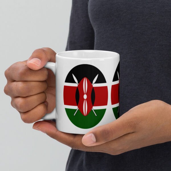 White glossy Kenya flag mug - Image 3