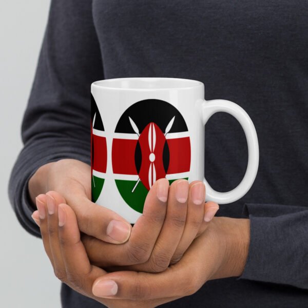 White glossy Kenya flag mug - Image 2