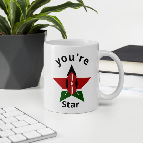 White glossy Kenya Flag Mug