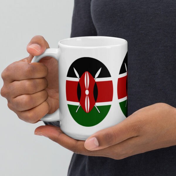 White glossy Kenya flag mug - Image 5
