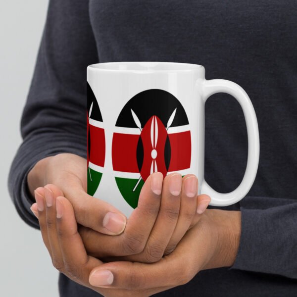 White glossy Kenya flag mug - Image 4