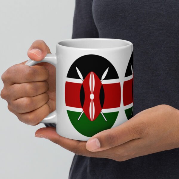 White glossy Kenya flag mug - Image 6