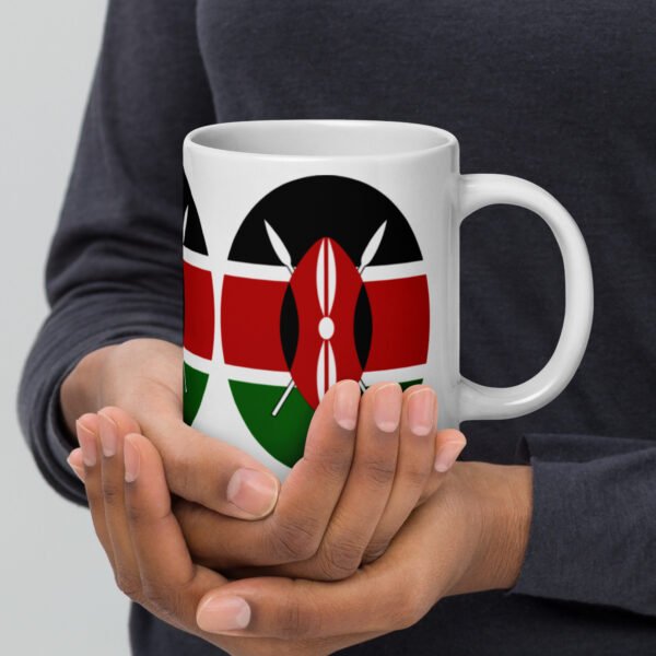 White glossy Kenya flag mug